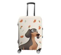 BVKWNTSA Elastic Suitcase Cover I Love My Dog Dachshunds Printed Travel Luggage Cover Protective Travel Trolley Case Cover for Suitcases