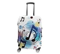 BVKWNTSA Elastic Suitcase Cover Polka Dot Music Note Printed Travel Luggage Cover Protective Travel Trolley Case Cover for Suitcases