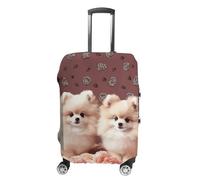 BVKWNTSA Elastic Suitcase Cover Pomeranians Puppies Printed Travel Luggage Cover Protective Travel Trolley Case Cover for Suitcases