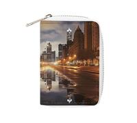BVKWNTSA Fashion Leather Chicago Printed Card Holder, Large Capacity Card Holder Small and Convenient Easily Put Into Pockets, Carry-on Bags, Backpacks, Etc. Meet Your Convenient Storage Needs