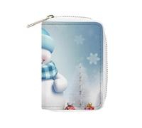 BVKWNTSA Fashion Leather Cute Snowman Printed Card Holder, Large Capacity Card Holder Small and Convenient Easily Put Into Pockets, Carry-on Bags, Backpacks, Etc. Meet Your Convenient Storage Needs