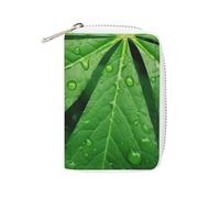 BVKWNTSA Fashion Leather Green Leaves Printed Card Holder, Large Capacity Card Holder Small and Convenient Easily Put Into Pockets, Carry-on Bags, Backpacks, Etc. Meet Your Convenient Storage Needs