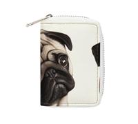 BVKWNTSA Fashion Leather Pug Dog1 Printed Card Holder, Large Capacity Card Holder Small and Convenient Easily Put Into Pockets, Carry-on Bags, Backpacks, Etc. Meet Your Convenient Storage Needs