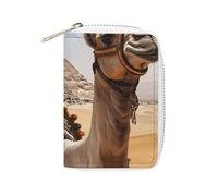 BVKWNTSA Fashion Leather Pyramid Camel Printed Card Holder, Large Capacity Card Holder Small and Convenient Easily Put Into Pockets, Carry-on Bags, Backpacks, Etc. Meet Your Convenient Storage Needs