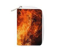 BVKWNTSA Fashion Leather Roaring Flame Printed Card Holder, Large Capacity Card Holder Small and Convenient Easily Put Into Pockets, Carry-on Bags, Backpacks, Etc. Meet Your Convenient Storage Needs