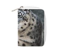 BVKWNTSA Fashion Leather Snow Leopard Printed Card Holder, Large Capacity Card Holder Small and Convenient Easily Put Into Pockets, Carry-on Bags, Backpacks, Etc. Meet Your Convenient Storage Needs