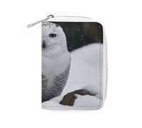 BVKWNTSA Fashion Leather Snow Owl Printed Card Holder, Large Capacity Card Holder Small and Convenient Easily Put Into Pockets, Carry-on Bags, Backpacks, Etc. Meet Your Convenient Storage Needs