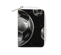 BVKWNTSA Fashion Leather Soccer Black Printed Card Holder, Large Capacity Card Holder Small and Convenient Easily Put Into Pockets, Carry-on Bags, Backpacks, Etc. Meet Your Convenient Storage Needs