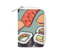 BVKWNTSA Fashion Leather Sushi Printed Card Holder, Large Capacity Card Holder Small and Convenient Easily Put Into Pockets, Carry-on Bags, Backpacks, Etc. Meet Your Convenient Storage Needs