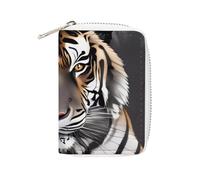 BVKWNTSA Fashion Leather Tiger at Rest Printed Card Holder, Large Capacity Card Holder Small and Convenient Easily Put Into Pockets, Carry-on Bags, Backpacks, Etc. Meet Your Convenient Storage Needs