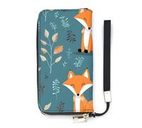 BVKWNTSA Fashionable Large-Capacity Cartoon Fox Pattern Printed Leather Wallet Vertical, Internal Multi-Compartment Design - Meet Your Diverse Travel Needs