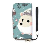 BVKWNTSA Fashionable Large-Capacity Cute Cartoon Hedgehog Printed Leather Wallet Vertical, Internal Multi-Compartment Design - Meet Your Diverse Travel Needs