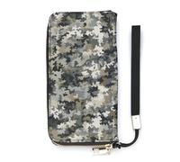 BVKWNTSA Fashionable Large-Capacity Digital Camo Printed Leather Wallet Vertical, Internal Multi-Compartment Design - Meet Your Diverse Travel Needs