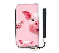 BVKWNTSA Fashionable Large-Capacity Funny Pink Pig Face Printed Leather Wallet Vertical, Internal Multi-Compartment Design - Meet Your Diverse Travel Needs