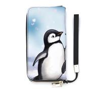 BVKWNTSA Fashionable Large-Capacity I Love Penguins Printed Leather Wallet Vertical, Internal Multi-Compartment Design - Meet Your Diverse Travel Needs