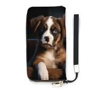 BVKWNTSA Fashionable Large-Capacity Puppies Dogs Pets Animals Printed Leather Wallet Vertical, Internal Multi-Compartment Design - Meet Your Diverse Travel Needs