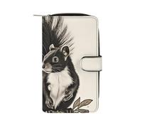 BVKWNTSA Fashionable Large-Capacity Skunk Printed Leather Multifunctional Wallet for Men and Women, Multi-Card Slot Business Casual Wallet