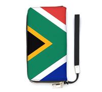 BVKWNTSA Fashionable Large-Capacity South Africa Flag Printed Leather Wallet Vertical, Internal Multi-Compartment Design - Meet Your Diverse Travel Needs