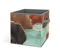 BVKWNTSA Foldable Cube Storage Box Poodles Dogs Printed Organize Large Clothes Toy Wardrobe Storage Box
