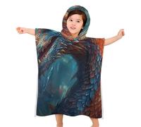 BVKWNTSA Kids Beach Towel With Hood - Dragon Art Printed Soft Hooded Baby Bath- Children's Gifts