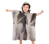 BVKWNTSA Kids Beach Towel With Hood - Husky Dogs Printed Soft Hooded Baby Bath- Children's Gifts