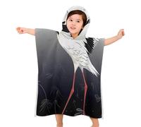 BVKWNTSA Kids Beach Towel With Hood - Japanese Crane Printed Soft Hooded Baby Bath- Children's Gifts