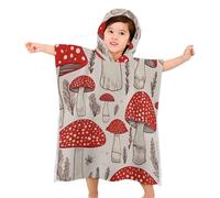 BVKWNTSA Kids Beach Towel With Hood - Red White Mushroom Printed Soft Hooded Baby Bath- Children's Gifts
