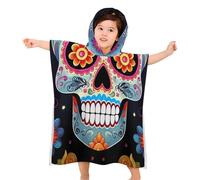 BVKWNTSA Kids Beach Towel With Hood - Sugar Skulls Printed Soft Hooded Baby Bath- Children's Gifts