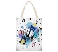 BVKWNTSA Large Capacity Polka Dot Music Note Printed Canvas Tote Bag Single - A Durable And Stylish Shopping Helper