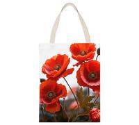 BVKWNTSA Large Capacity Poppy Flowers Vivid Petals1 Printed Canvas Tote Bag Single - A Durable And Stylish Shopping Helper