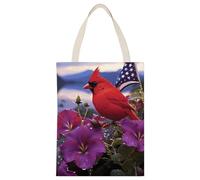 BVKWNTSA Large Capacity Purple Morning Glory Printed Canvas Tote Bag Single - A Durable And Stylish Shopping Helper
