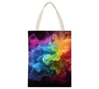 BVKWNTSA Large Capacity Rainbow Smoke Printed Canvas Tote Bag Single - A Durable And Stylish Shopping Helper
