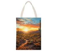 BVKWNTSA Large Capacity Saguaros at Sunset Printed Canvas Tote Bag Single - A Durable And Stylish Shopping Helper