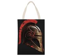 BVKWNTSA Large Capacity Spartan Warrior Helmet Printed Canvas Tote Bag Single - A Durable And Stylish Shopping Helper
