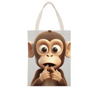 BVKWNTSA Large Capacity The Silent Monkey Printed Canvas Tote Bag Single - A Durable And Stylish Shopping Helper