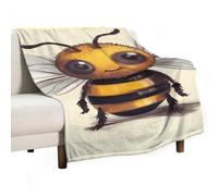 BVKWNTSA Large Flannel Fleece Throw Blanket, Cute Bee Printed Cozy Lightweight Thick Blanket - All Seasons Suitable for Women