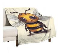 BVKWNTSA Large Flannel Fleece Throw Blanket, Cute Bee Printed Cozy Lightweight Thick Blanket - All Seasons Suitable for Women