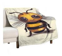 BVKWNTSA Large Flannel Fleece Throw Blanket, Cute Bee Printed Cozy Lightweight Thick Blanket - All Seasons Suitable for Women