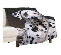 BVKWNTSA Large Flannel Fleece Throw Blanket, Dalmatian Dog Printed Cozy Lightweight Thick Blanket - All Seasons Suitable for Women