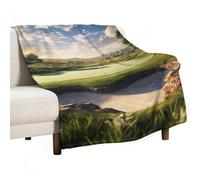 BVKWNTSA Large Flannel Fleece Throw Blanket, Golf Course Printed Cozy Lightweight Thick Blanket - All Seasons Suitable for Women