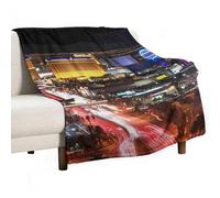 BVKWNTSA Large Flannel Fleece Throw Blanket, Las Vegas Night City Printed Cozy Lightweight Thick Blanket - All Seasons Suitable for Women