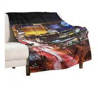 BVKWNTSA Large Flannel Fleece Throw Blanket, Las Vegas Night City Printed Cozy Lightweight Thick Blanket - All Seasons Suitable for Women