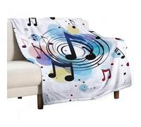 BVKWNTSA Large Flannel Fleece Throw Blanket, Polka Dot Music Note Printed Cozy Lightweight Thick Blanket - All Seasons Suitable for Women