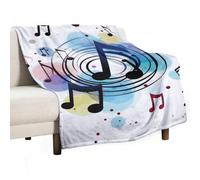 BVKWNTSA Large Flannel Fleece Throw Blanket, Polka Dot Music Note Printed Cozy Lightweight Thick Blanket - All Seasons Suitable for Women
