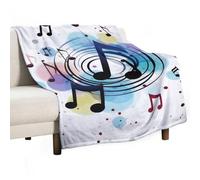 BVKWNTSA Large Flannel Fleece Throw Blanket, Polka Dot Music Note Printed Cozy Lightweight Thick Blanket - All Seasons Suitable for Women