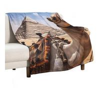 BVKWNTSA Large Flannel Fleece Throw Blanket, Pyramid Camel Printed Cozy Lightweight Thick Blanket - All Seasons Suitable for Women