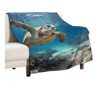 BVKWNTSA Large Flannel Fleece Throw Blanket, Sea Turtle1 Printed Cozy Lightweight Thick Blanket - All Seasons Suitable for Women