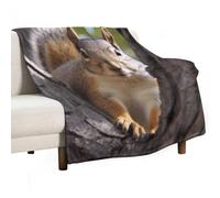 BVKWNTSA Large Flannel Fleece Throw Blanket, Squirrel in The Tree Printed Cozy Lightweight Thick Blanket - All Seasons Suitable for Women