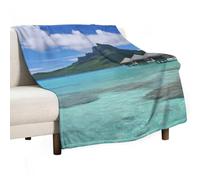 BVKWNTSA Large Flannel Fleece Throw Blanket, Tahiti Beach1 Printed Cozy Lightweight Thick Blanket - All Seasons Suitable for Women