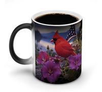 BVKWNTSA Magic Heat Discoloration Mug - Custom Personalized Coffee Cup, Heat Sensitive Travel Ceramic Purple Morning Glory Printed Mug UK